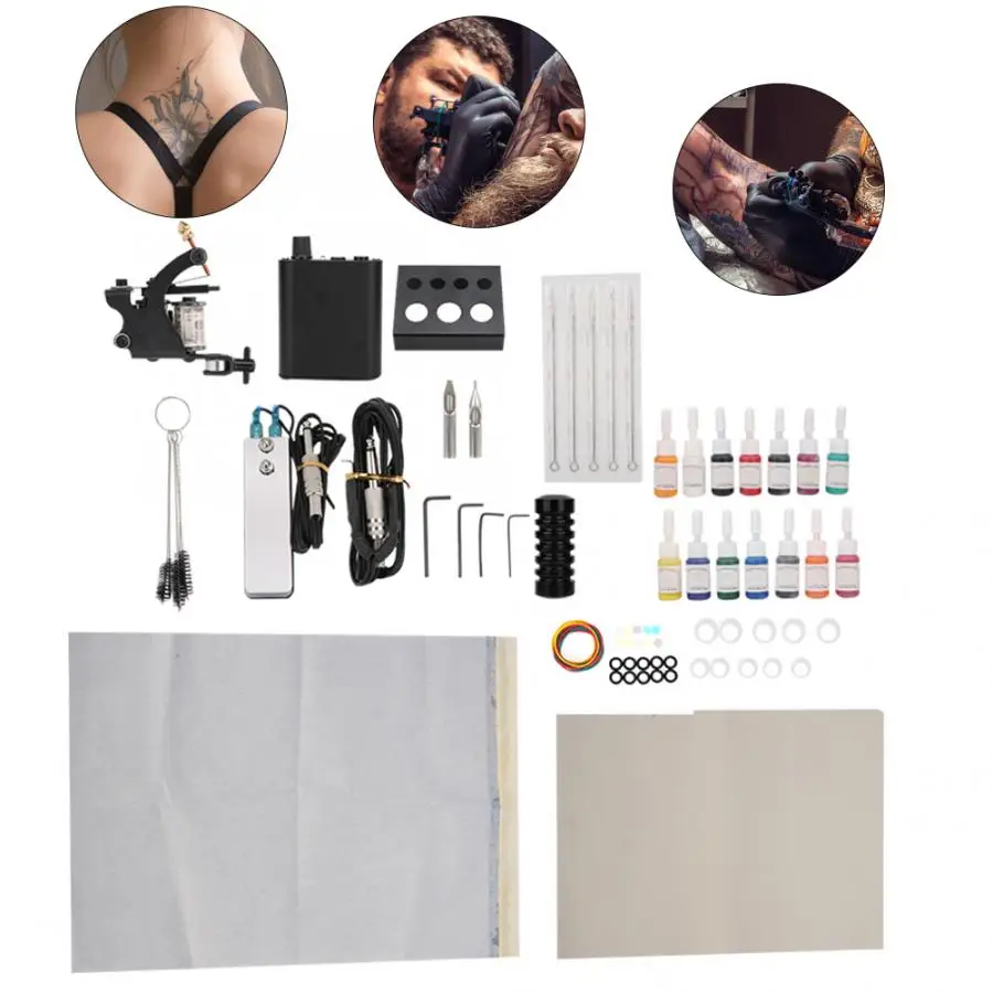

Тату-машинка тату намоточная машина Питание иголка для пигмента сцепление педаль Инструмент 90-265V машина для перманентного макияжа
