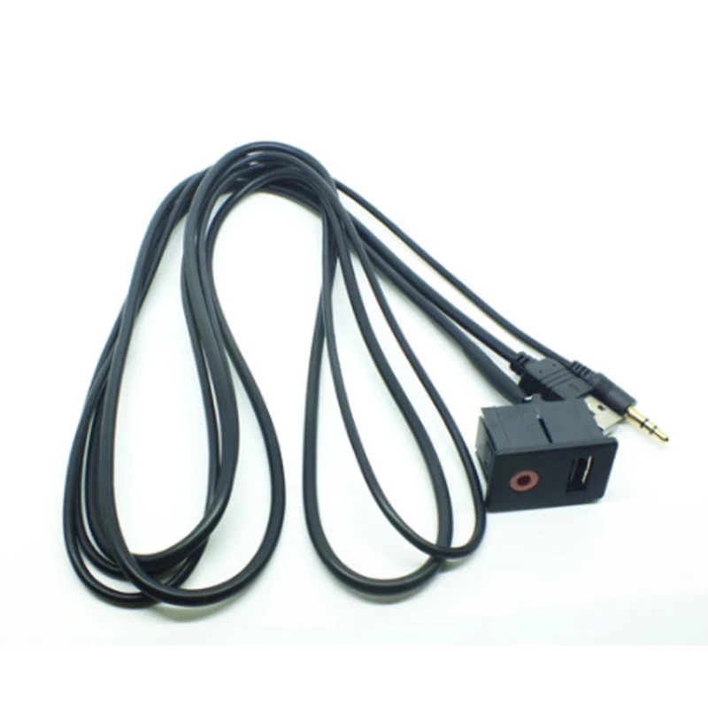 Автомобильный USB AUX разъем для наушников со штекером монтажный адаптер с