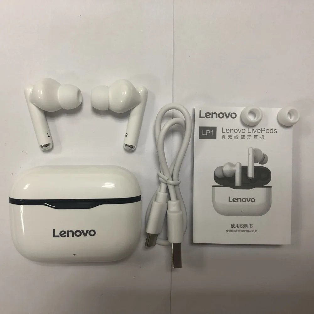 Lenovo Livepods LP1 TWS Wireless Earphone Bluetooth 5.0 Dual Stereo Noise Reduction Bass Touch Control Long Standby 300mAH | Электроника