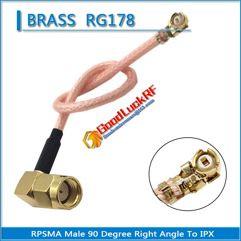 

RP-SMA RPSMA RP SMA Male 90 Degree Right Angle to IPX U.FL IPEX Female RF Connector Coaxial Pigtail Jumper RG178 Cable Low Loss