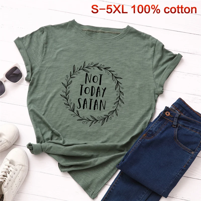 Not Today сатана футболка с буквенным принтом женские топы хипстер черный белый