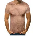 Мужская футболка с коротким рукавом мужская 3D печатных грудные мышцы волосы футболка забавная Футболка Harajuku летний топ 2021 Новый