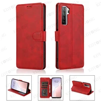 luxury leather flip case for huawei nova 7 6 se 7i 5i pro 5 4e 3e global hot sale retro solid color phone case cover coque shell