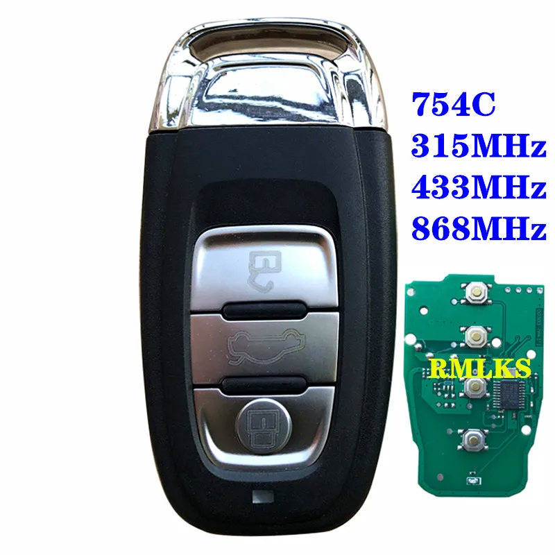 Смарт-ключ дистанционного управления 3 кнопки 315 МГц 433 868 подходит для Audi A4L Q5 8T0 959