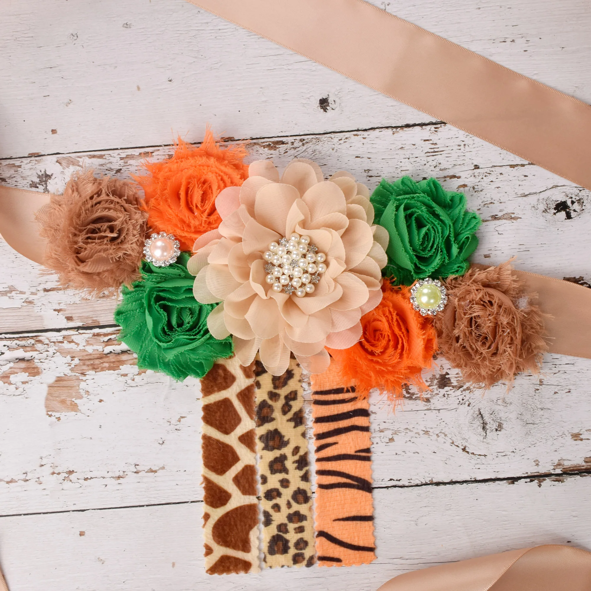 Дикий мир беременности и родам пояс с цветами лентами Беременность для живота