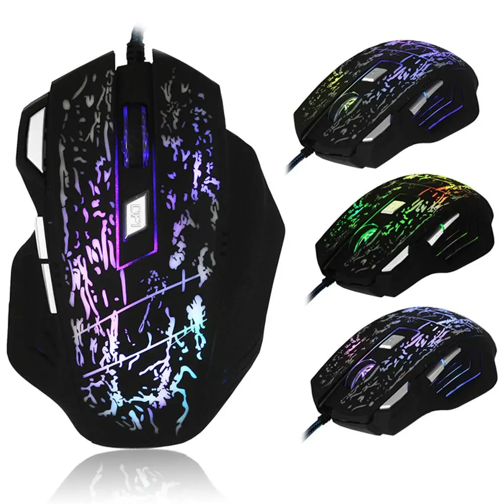 X4 7 клавиш Светодиодный Оптическая Проводная игровая мышь USB светящаяся домашняя