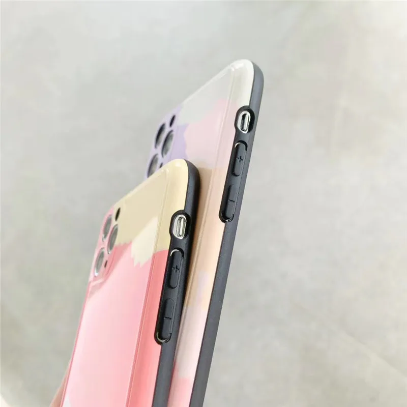 

INS Art oil paint cream Camera protection silicon soft Phone Case For iPhone 11 Pro MAX X XS XR 7 8 plus SE 2020 cute Cover