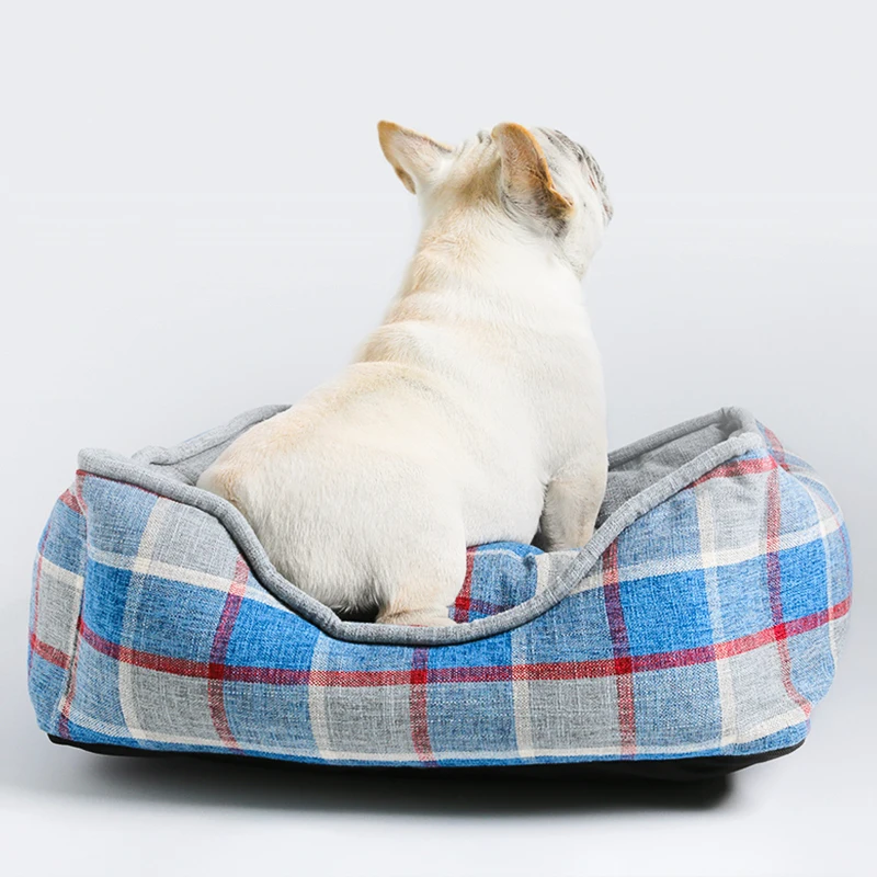 Домик для собак теплая кровать на осень и зиму двусторонний съемный