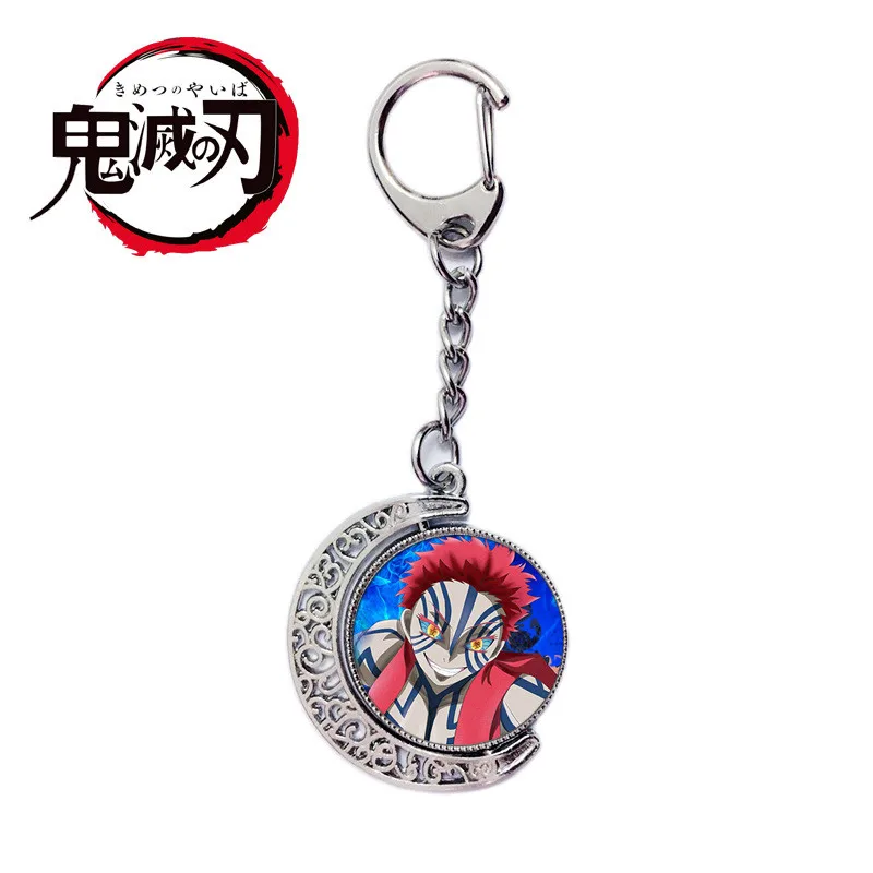 

Anime Demon Slayer Menwomen's Gift Accessories Key Chains Double-Sided Rotate Keyring Cute Kimetsu No Yaiba Rengoku Keychain