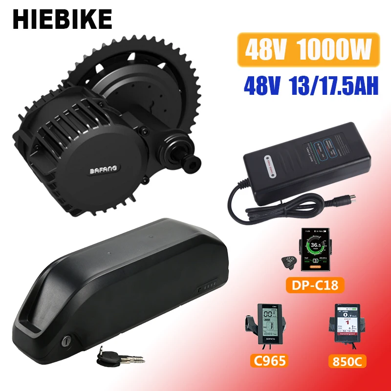 8FUN BBSHD 48v 1000w мотор Ebike конверсионный комплект с батареей 13/17.5ah мощный двигателя