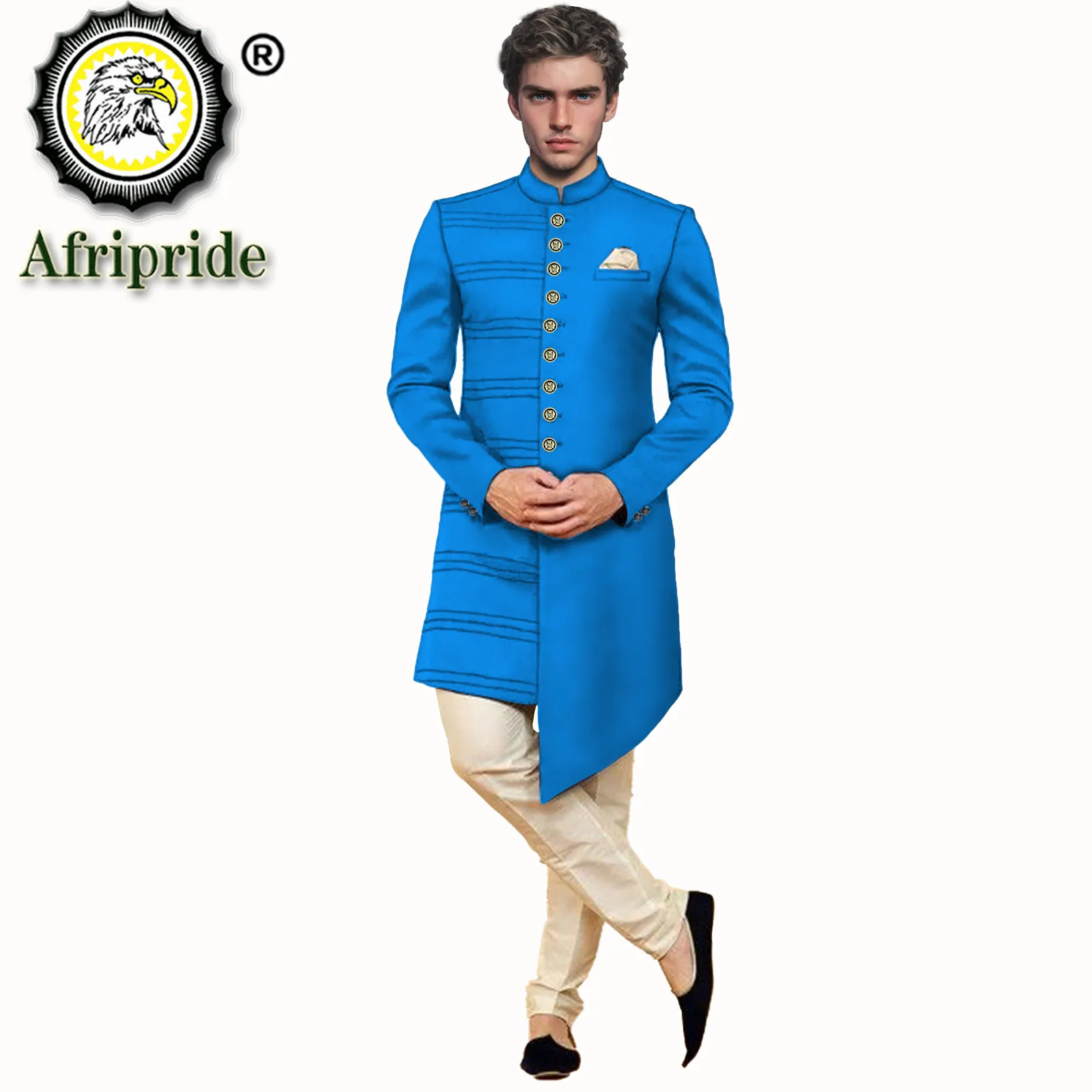 African Clothes for Men Dashiki Coats Long Sleeve Outwear Slim Fit Plus Size Clothing Bazin Riche Outfits with Kerchief S2114001