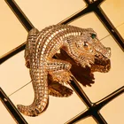Крутой 3D Золотой крокодил металлический значок для зажигалки Zippo керосиновое масло шлифовальный круг Зажигалка DIY Декор аксессуар металлический значок мужской подарок
