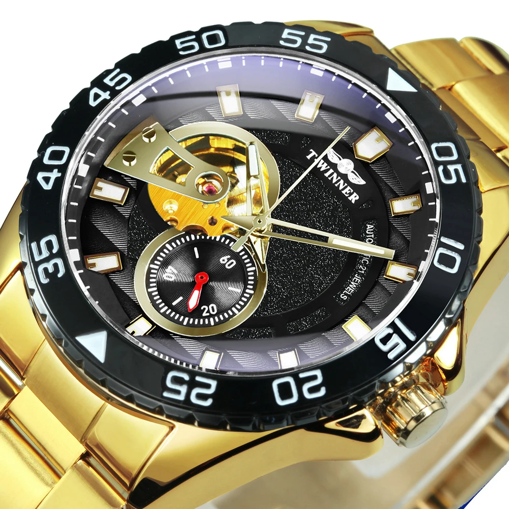 

Часы наручные WINNER Мужские механические, модные роскошные повседневные механические деловые, с циферблатом подсчета секунд, с ремешком из н...