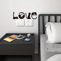 english love cat wall stickers living room bedroom background wall switch stickers computer decorative wall stickers