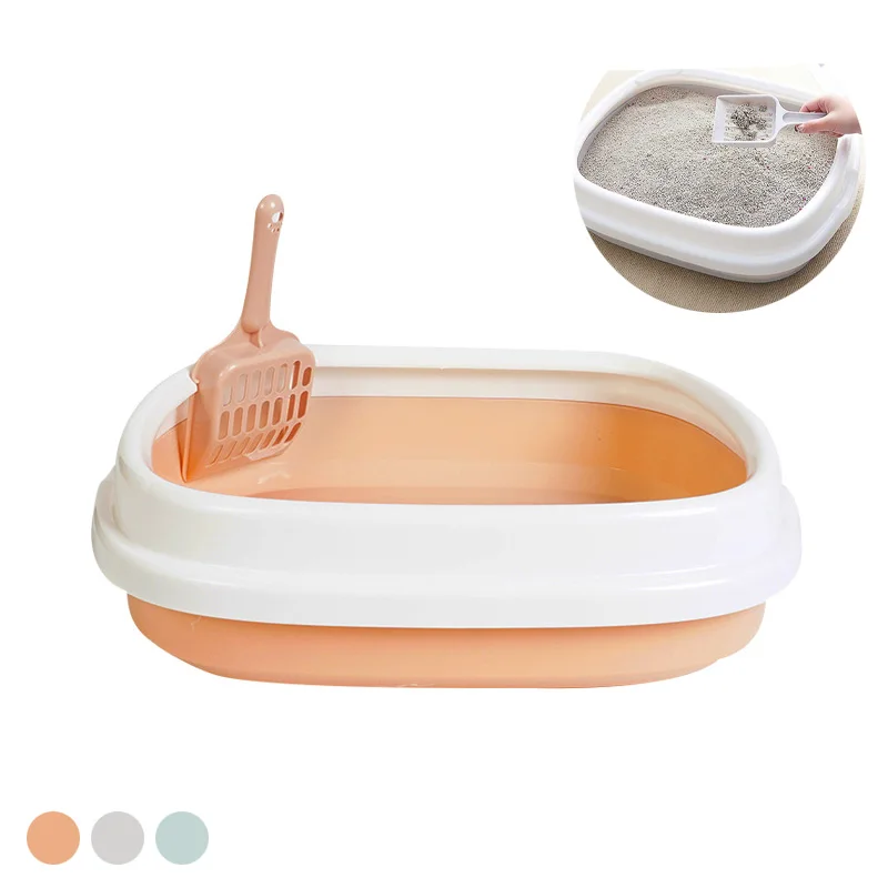 

Полу-закрытый Туалет большого размера для домашних животных, защита от брызг, нижний туалет для кошек, аксессуары для чистки кошачьего туал...