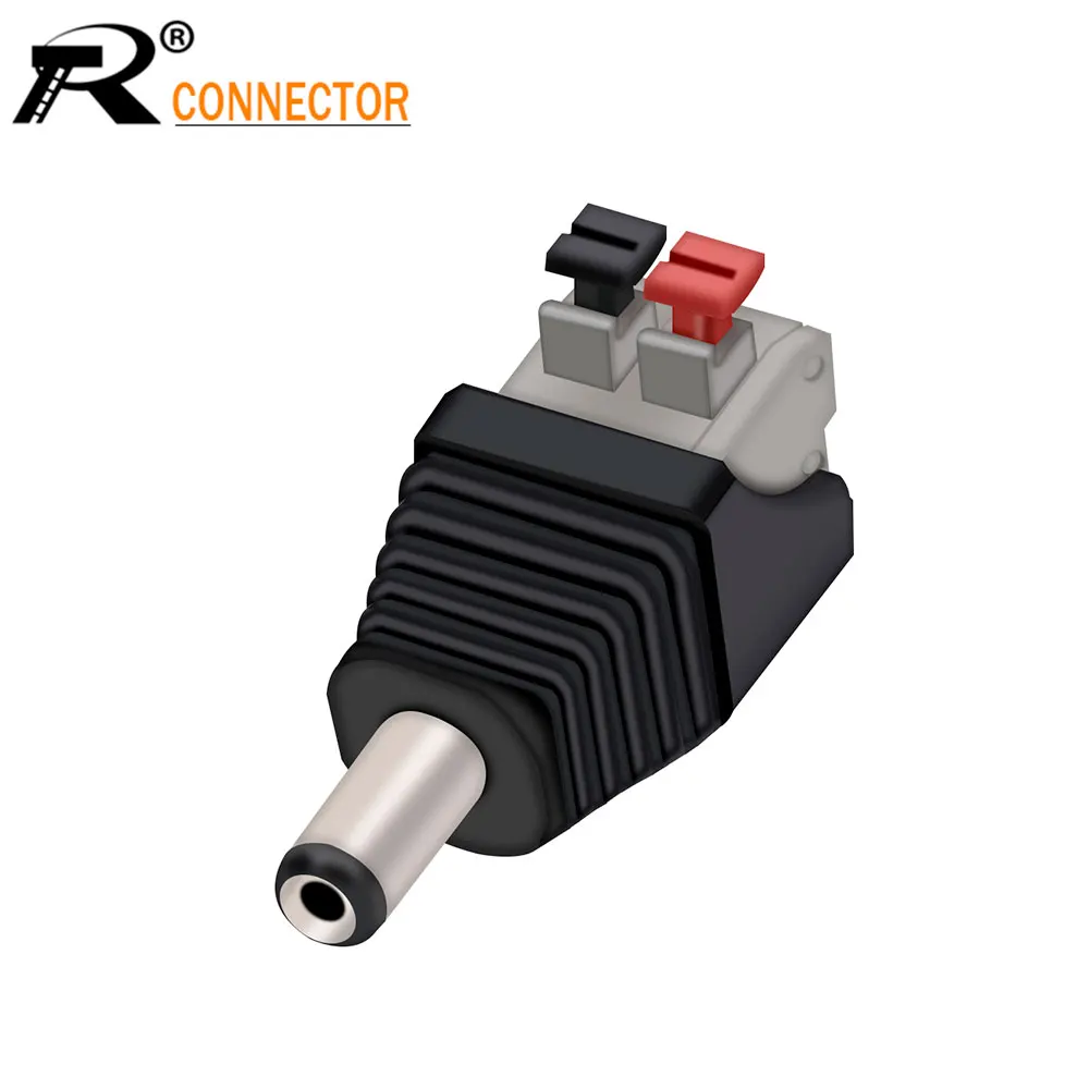 

Ленточный соединитель пресс тип без сварки питания мужской женский 5,5x2,1 DC Jack адаптер Разъем для 3528 5050 Led CCTV камеры установки