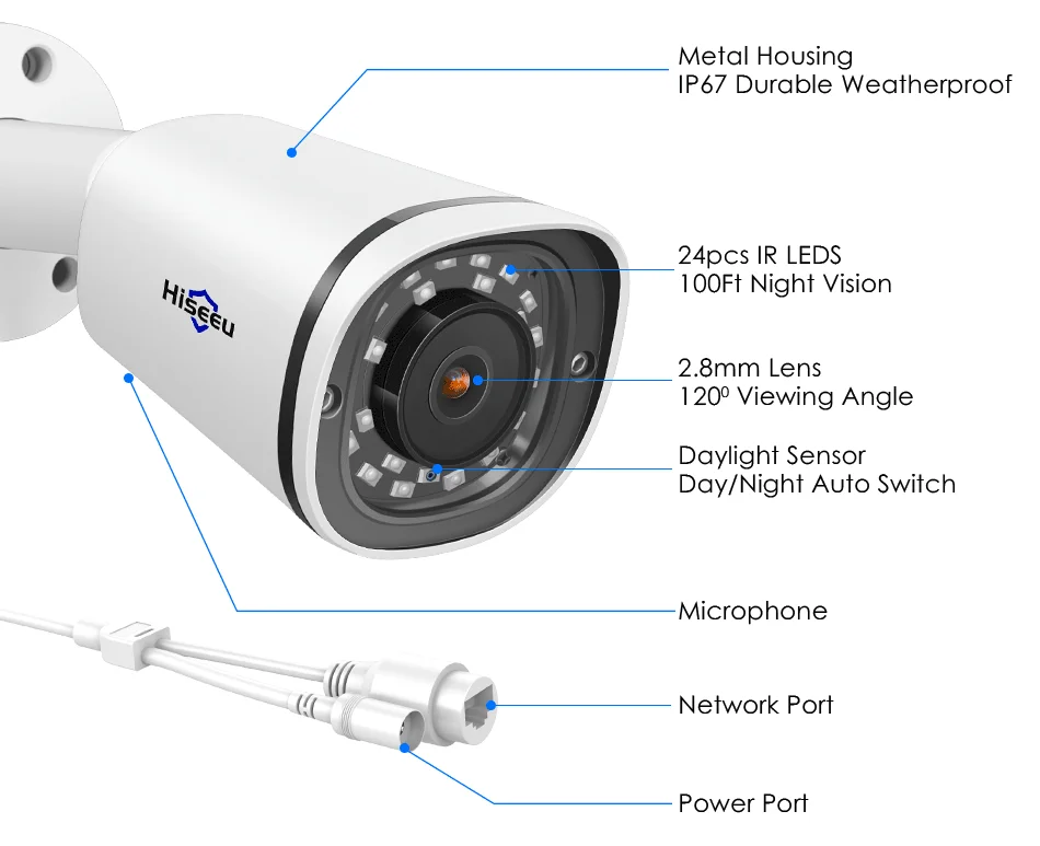 Hiseeu 4K POE ip-камера система 8CH NVR 8MP наружная Водонепроницаемая POE камера H.265 CCTV комплект видеонаблюдения