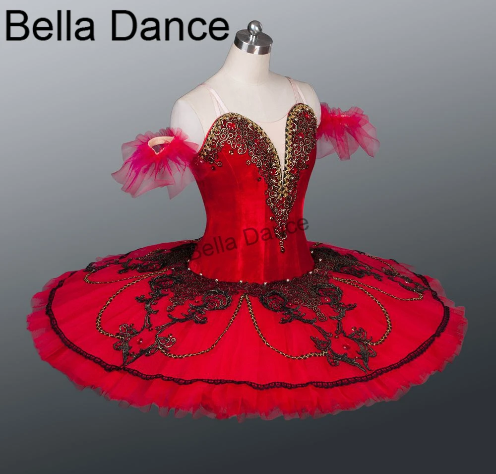 Red Black Don Quixote Ballet Stage Costume Girls Performance Tutu Attire Adult Women Professional TutuBT9025 | Тематическая одежда