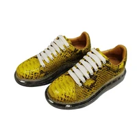 huilong new 2021 true python skin lace up tpr air cushion python skin mens shoes muffin base