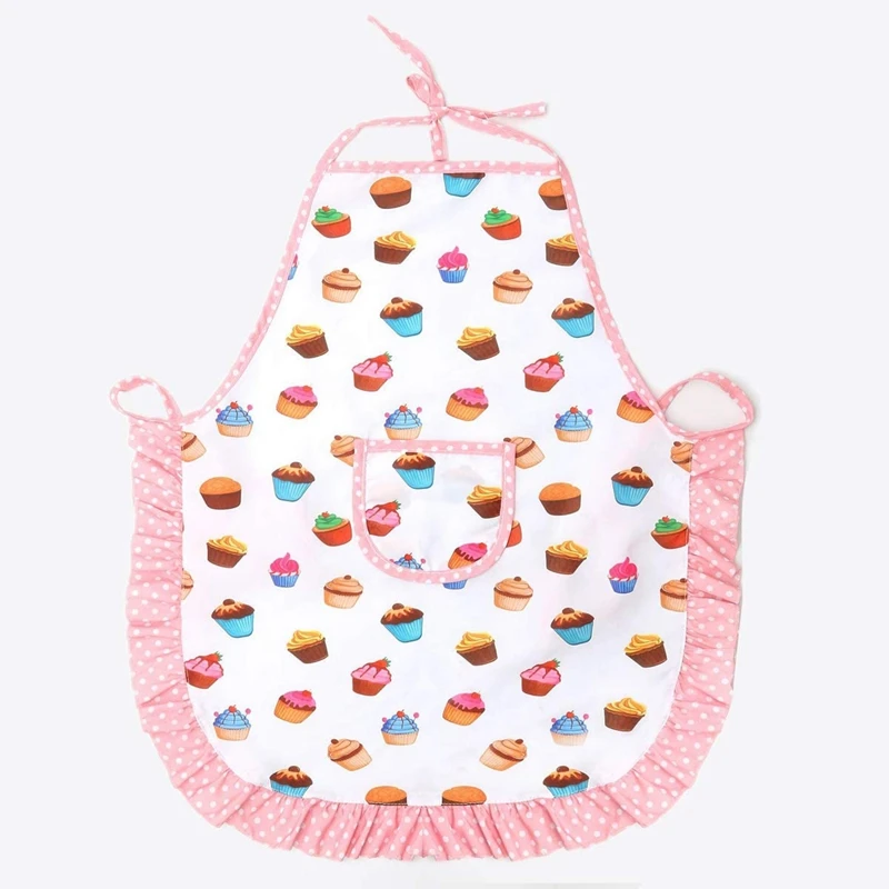 4Pcs Kids Cooking and Baking Set Includes Apron for Little Girls Chef Hat Toddler Dress Up | Дом и сад
