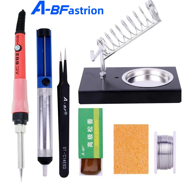 

Soldering Iron Temperature Adjustable 110V 220V Electric Solder Iron 60W Portable Mini Heat Pencil Repair Set A-BF HS802