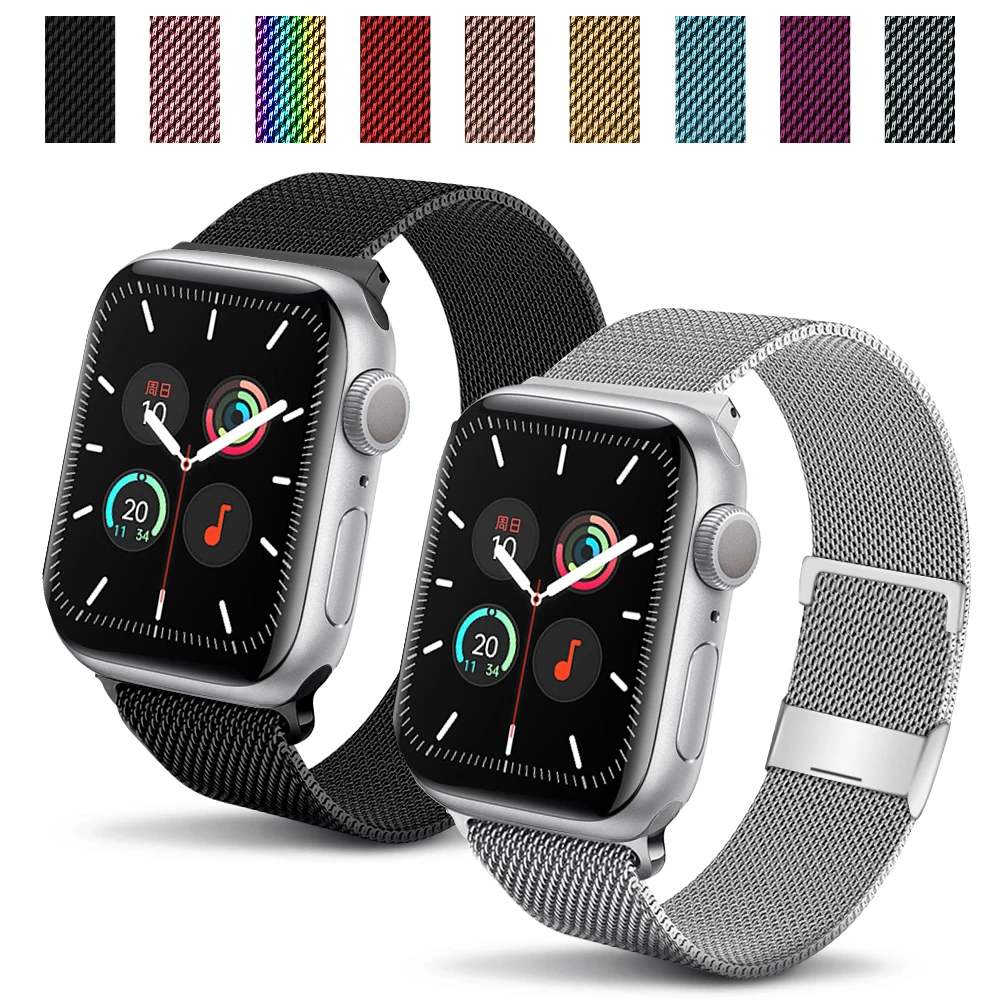 

Milanese Loop Stainless Steel Metal Watch Band Strap for Apple Watch SE Series 6 5 1 2 3 4 42MM 38MM 44MM 40MM