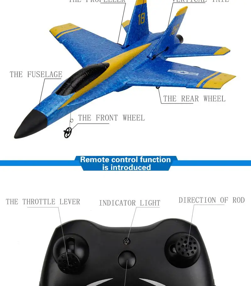RCtown Fly Bear FX 828 2 4G 2CH F/A 18 Strike Fighter Hornet RC Glider Airplane RTF для мальчиков|Радиоуправляемые