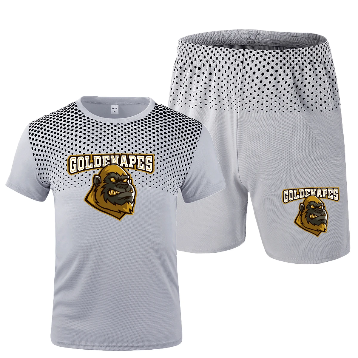 

New orangutan pattern printing men's track suit mesh breathable summer sportswear two-piece T-shirt shorts brand track suit men