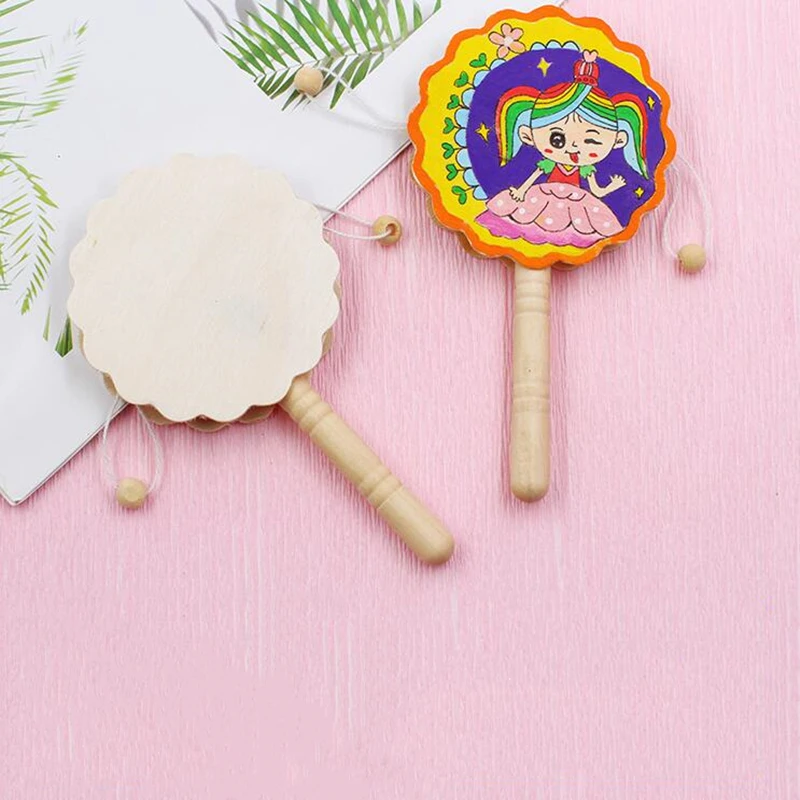 Детская погремушка барабанная деревянная игрушка Китайская традиционная