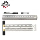 180-400 мм Высокоточный масштабная линейка для пальцев, искусственные бриллианты, Т-образный отверстие линейка из нержавеющей деревообрабатывающий скрайбирования Mark Line Датчик плотник измерительный инструмент