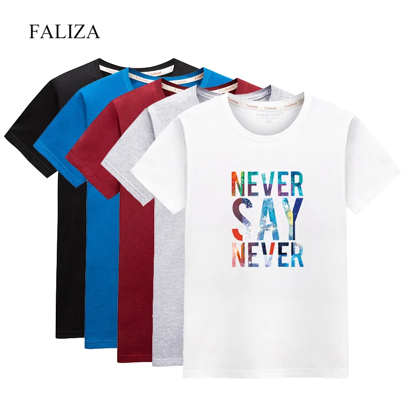 New Men T-Shirt Pack Of 2 letter Printed Crewneck Loose T Shirt Mens Short Sleeve 100% Solid Cotton Tops Tee Summer TX141 | Мужская