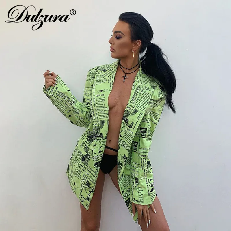 Dulzura на осень-зиму женское костюм костюмы пальто Длинная Куртка газета верхняя одежда повседневное Блейзер офисное офисные офис уличная одежда пуговицах Топы волчки одежда