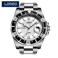 mens deep sea diving automatic watches 200m clock stainless steel wateproof luminous simple calendar men mechanical watch loreo