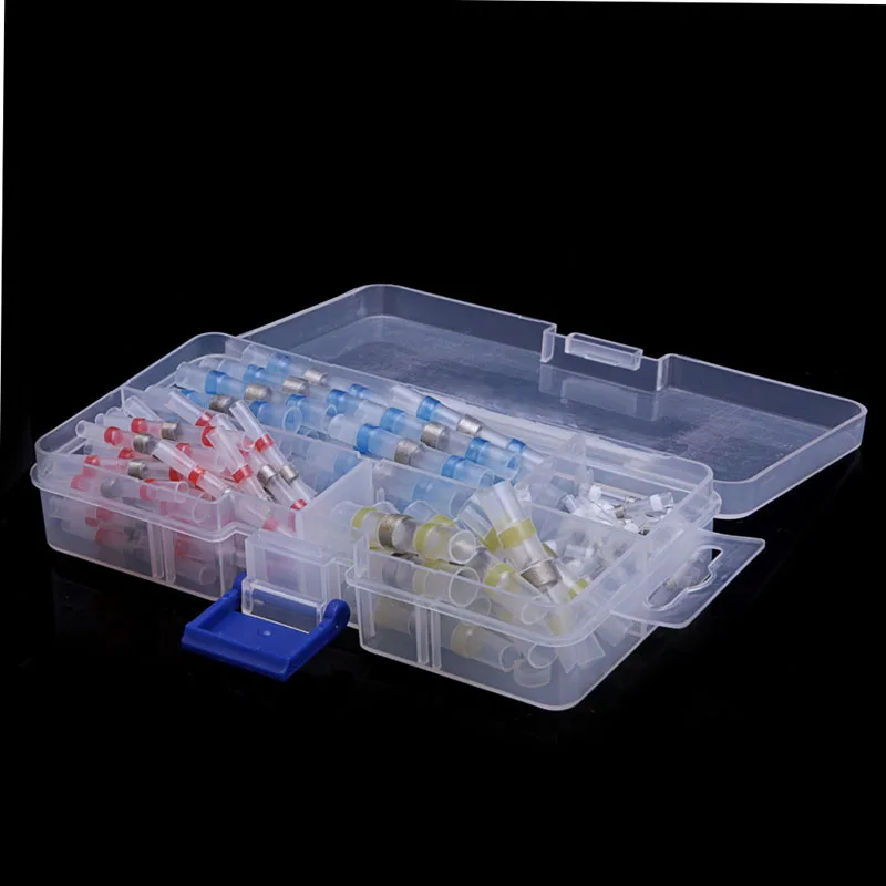 

100Pcs 26-10AWG Assorted Solder Sleeve Heat Shrink Splice Butt Wire with Box 828 Promotion