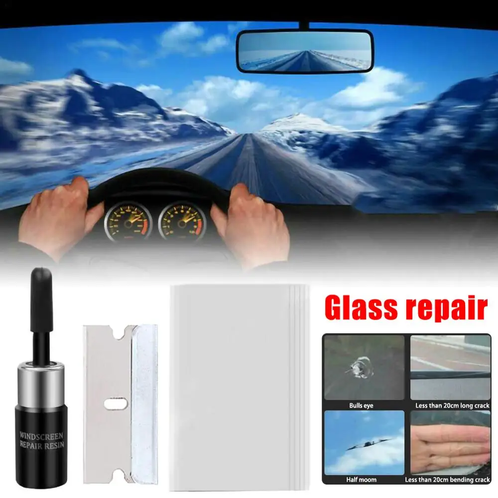 car windshield cracked repair tool diy car window phone screen repair kit glass curing glue auto glass scratch crack restore free global shipping