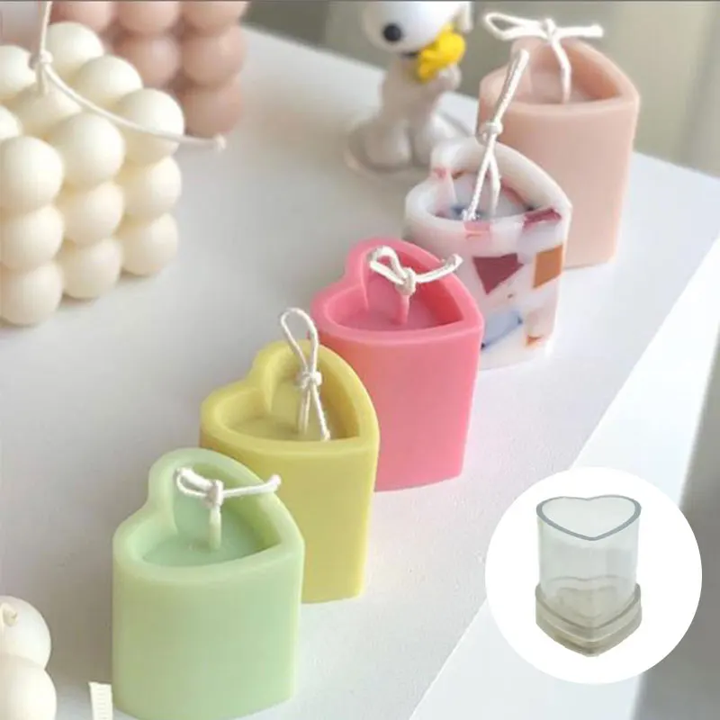 

Heart Shaped Candle Mold Plastic Scented Aromatherapy Soap Epoxy Handmade DIY