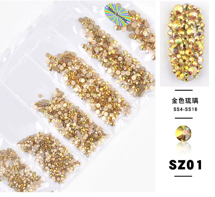 

6 grids/set Mixed Color Nail Rhinestone Glitter Irregular Beads For Manicure Nail Art 3D Decoration DIY Accessories Tips