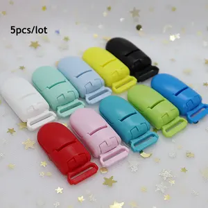 5Pcs Baby Pacifier Clips Plastic Pacifier Clips Infant Nipples Clasp Clamp DIY Teething Necklace Holder Baby Toy Jewelry Making