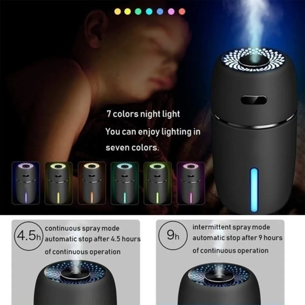 

1PC Air Purifier 7 Colors Car For Car LED Night Light Silent Operation USB Power