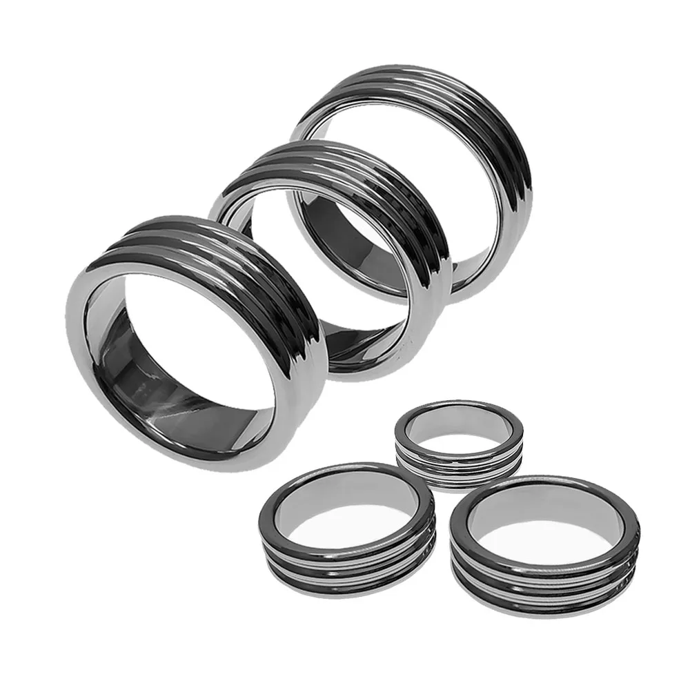 

4size Male Metal Chastity Device Scrotum Stretcher Rings Penis Bondage Cock Ring Delay Ejaculation BDSM Cockring Sex Toys L1