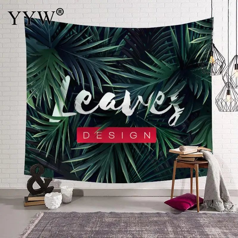 Nordic Wall Tapestry Background Cloth Decor Polyester Antifouling Macrame Curtain Tapestries Green Plant Carpet | Дом и сад