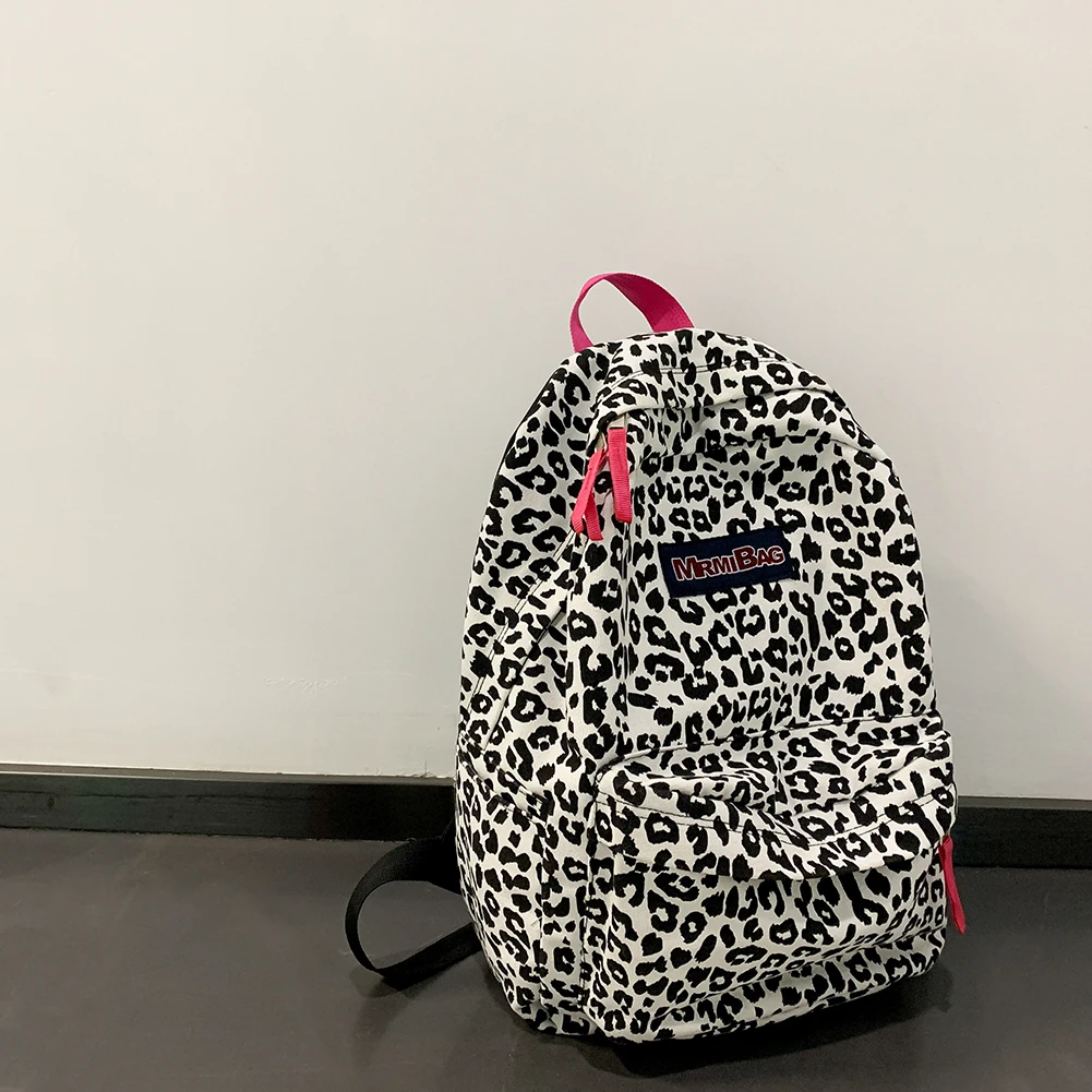 Холщовый большой рюкзак в стиле преппи с принтом зебры и коровы, повседневные женские сумки, студенческий модный ретро рюкзак в Корейском с...