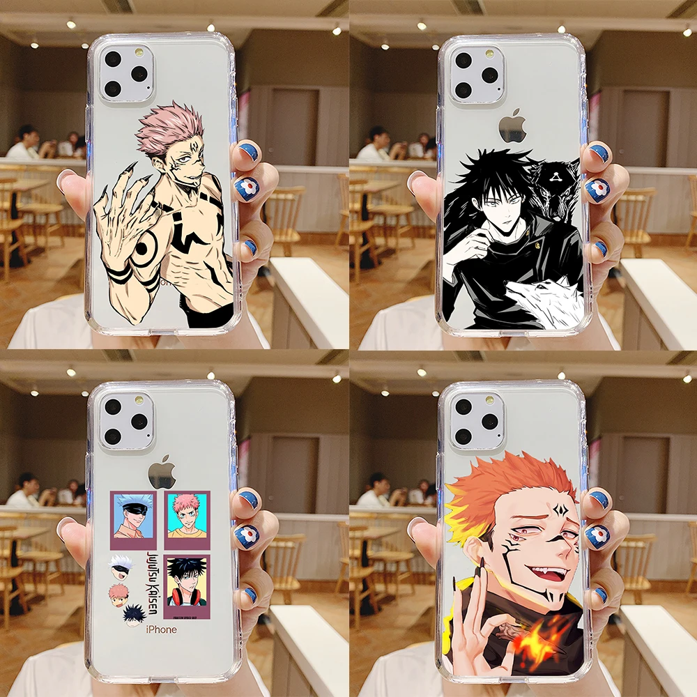 

Anime Jujutsu Kaisen Coque Yuji Itadori Fushiguro Megumi Funda Clear Phone Case for Iphone 12 11 Pro X Xs Max XR 7 8 Plus Coque
