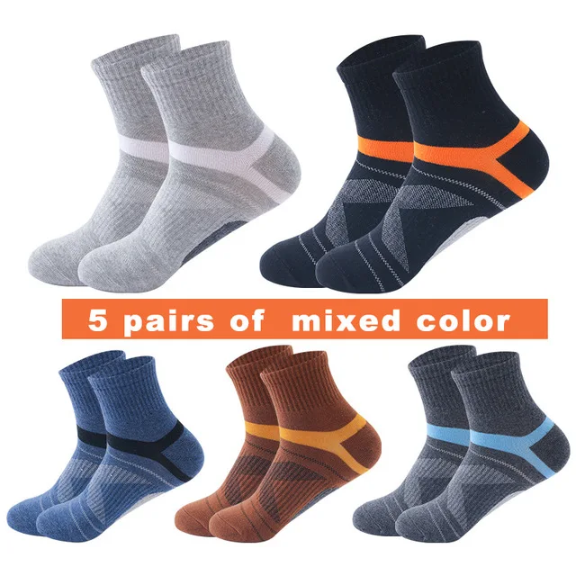 

2021 Spring High Quality 5Pairs /Lot Combed Cotton Men's Socks New Casual Breathable Active Socks Man Stripe Long Sock EUR 38-44