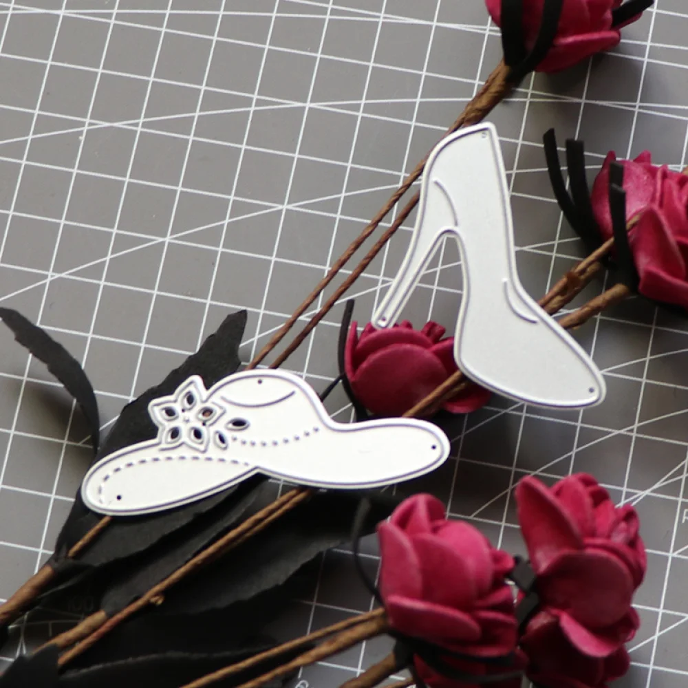 

Metal Cutting Dies Ladies High Heels SunHat Diy Scrapbooking Photo Album Decorative Embossing Paper Card Crafts 2021