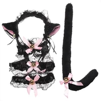 maid lace cat ear headband hair accessories cat ear headband long tassel japanese animation cosplay accessories