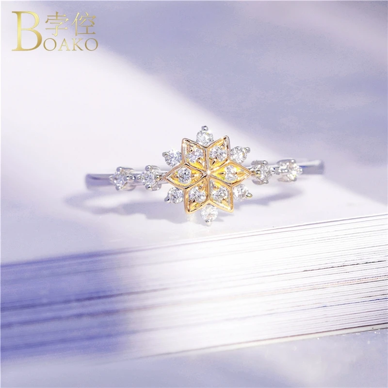 Изящные кольца снежинки для женщин золотые свадебные вечерние помолвки женское