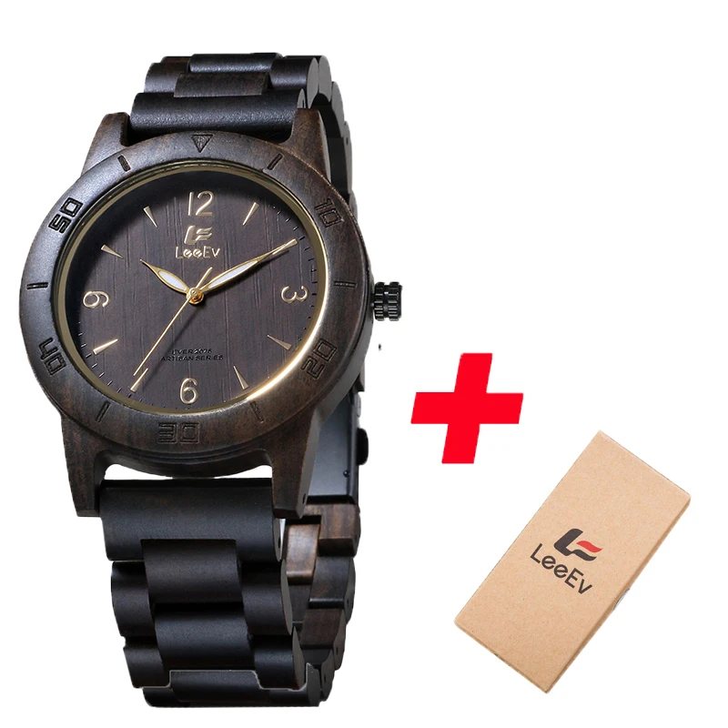 Мужские деревянные кварцевые наручные часы натуральное сырье сандаловое дерево