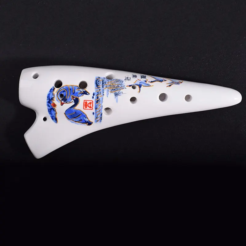 

12 Holes Ocarina Mini Vintage Chinese Style Painted Colorful C Key Ceramics Orff Musical Instruments for Beginners 2021 Hot Sale