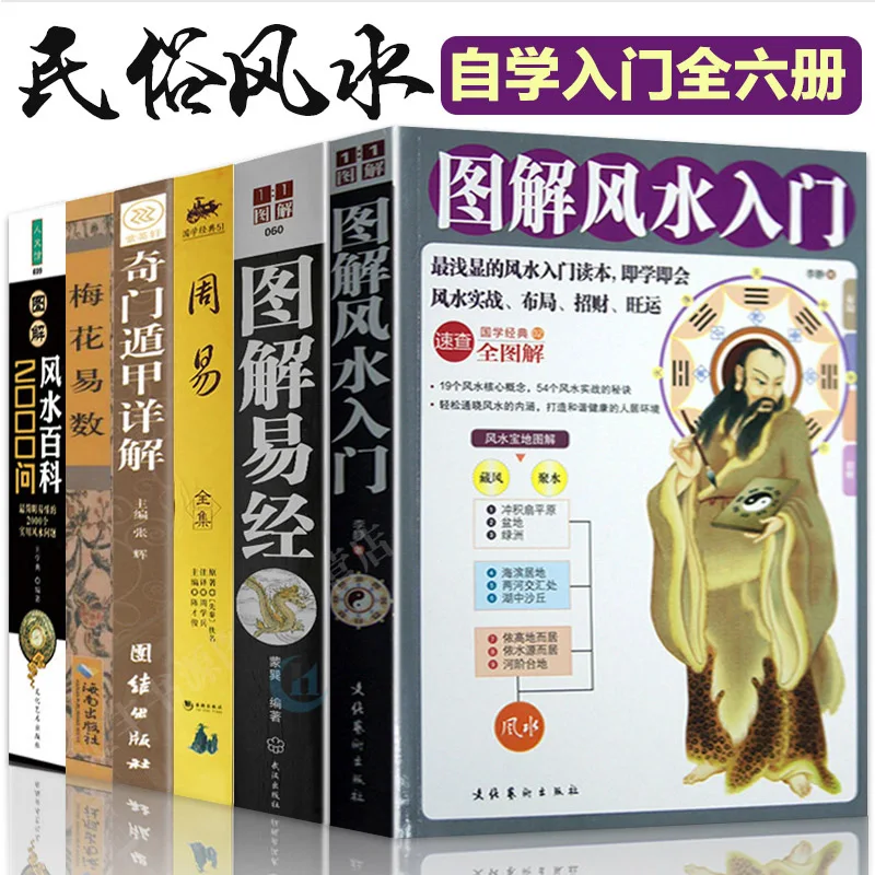 

Ознакомление с фэн-шуй, иллюстрированная книга про изменения сливового цветка, Yi Number Qi Men Dun Jia Zhou Yi, книги для гадания, метафизма